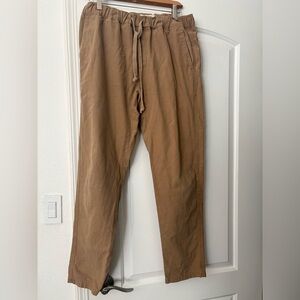 Mollusk men’s drawstring jogger pants size M in tan